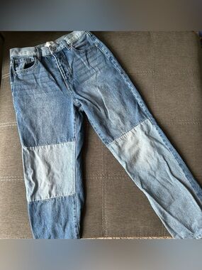 EUC Kancan patchwork Two-Tone Blue Denim Jeans 7/27